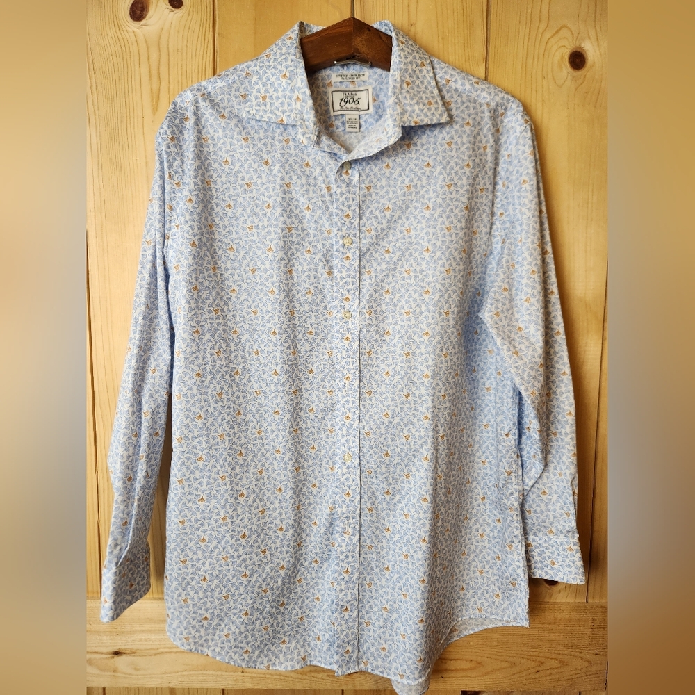JoS A. Bank 1905 Stretch Non Iron Tailored Fit Button-Down Long Sleeve Shirt